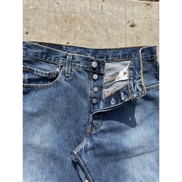 90’s Levi 501 Raw Selvedge Denim Jeans Raw Hem 31x30 - Picture 8 of 11